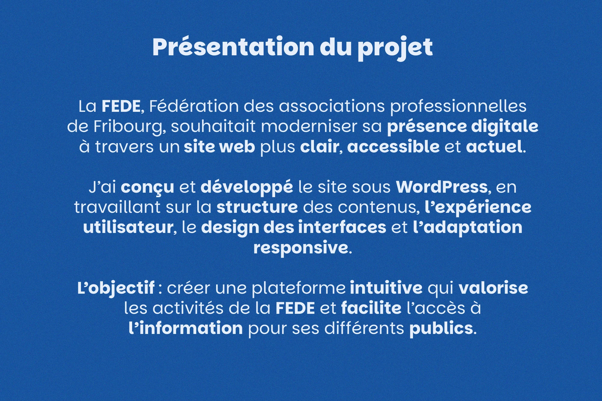 FEDE — présentation du projet et objectifs