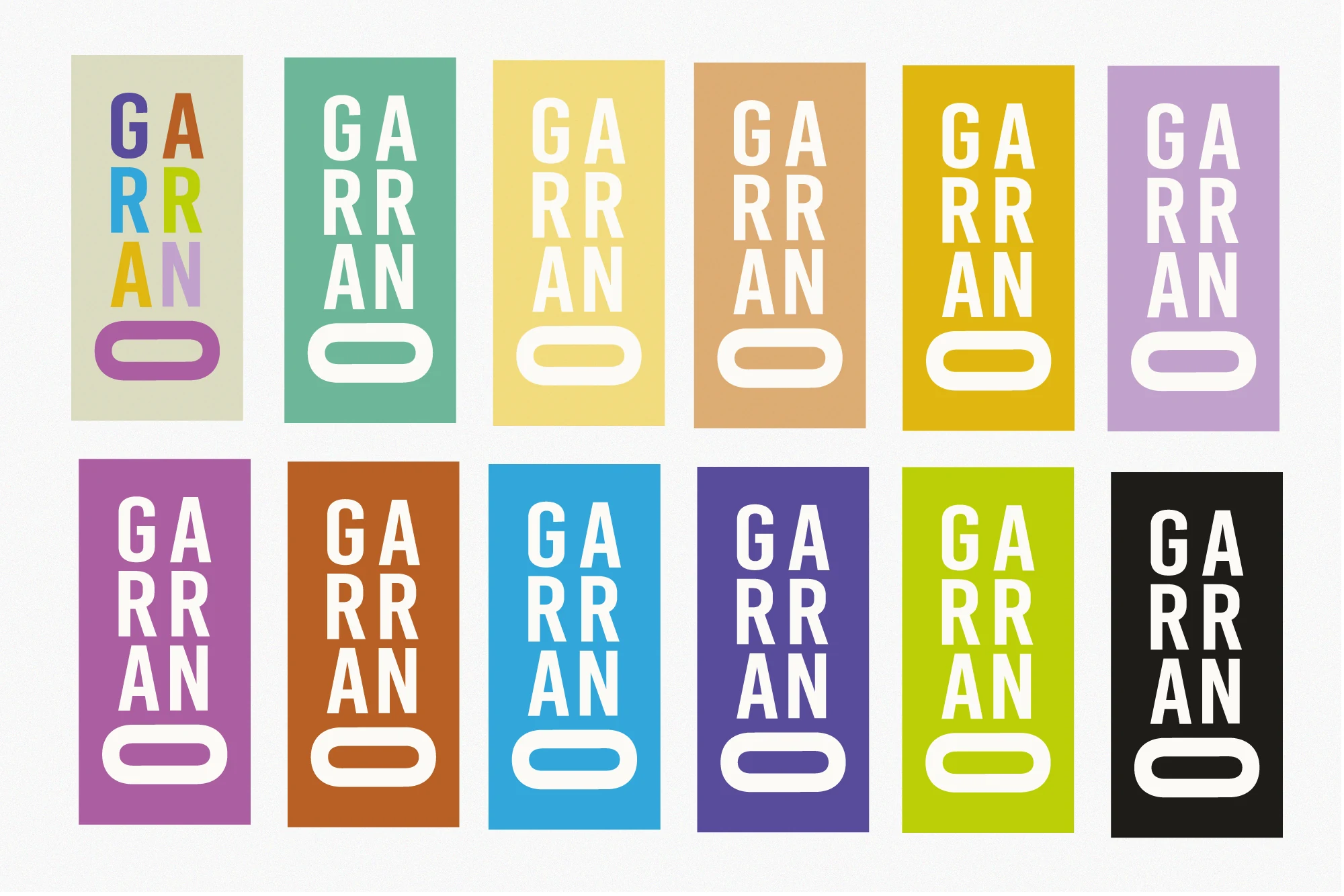 Garrano — les étiquettes, une couleur par mélange