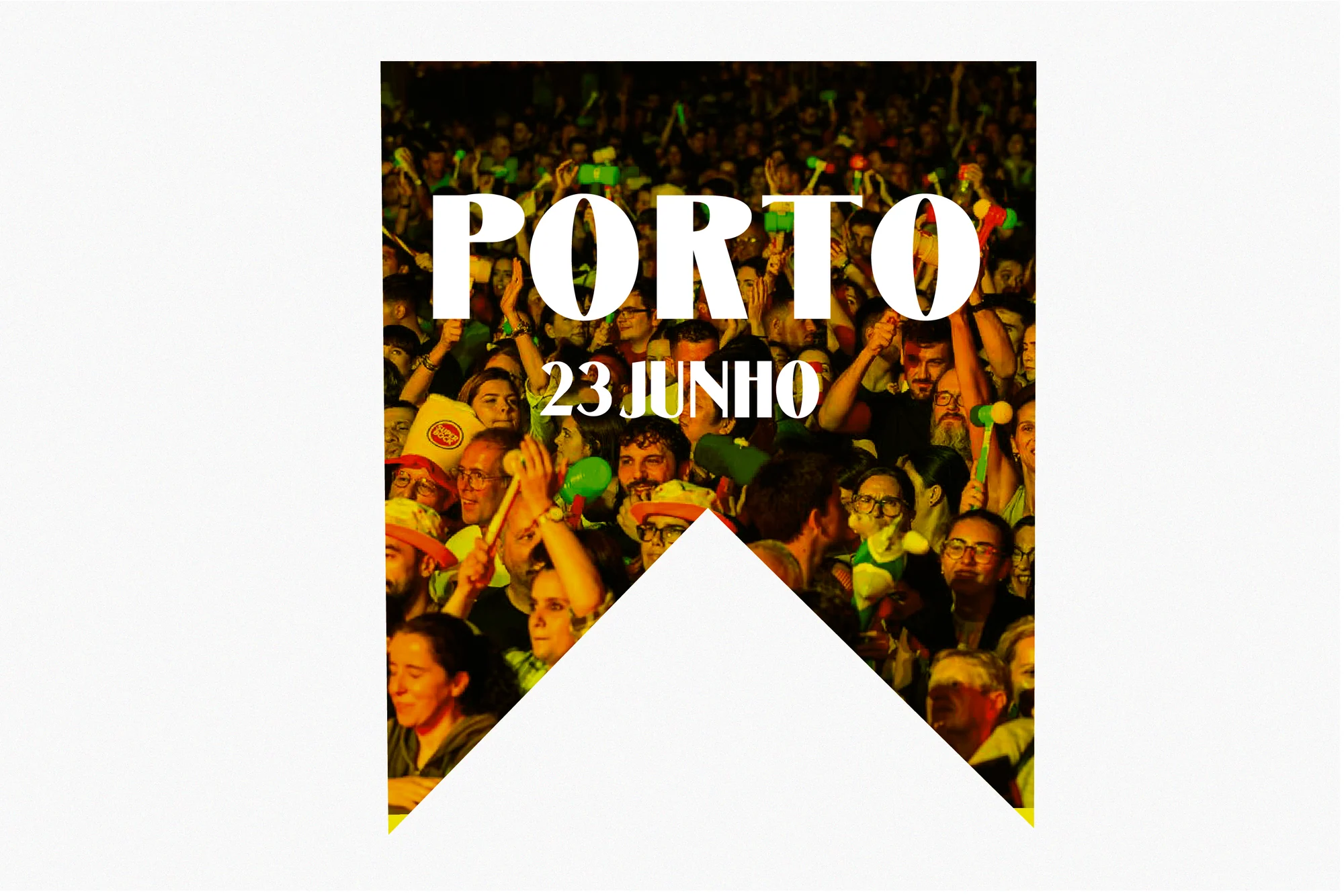 São João — le fanion Porto, 23 juin, sur la foule de la fête