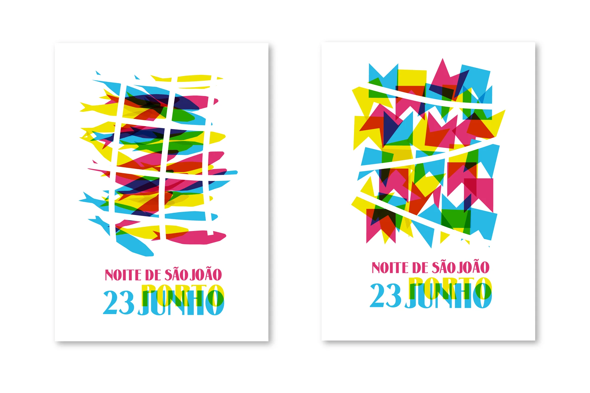 São João — les deux affiches, sardines et fanions