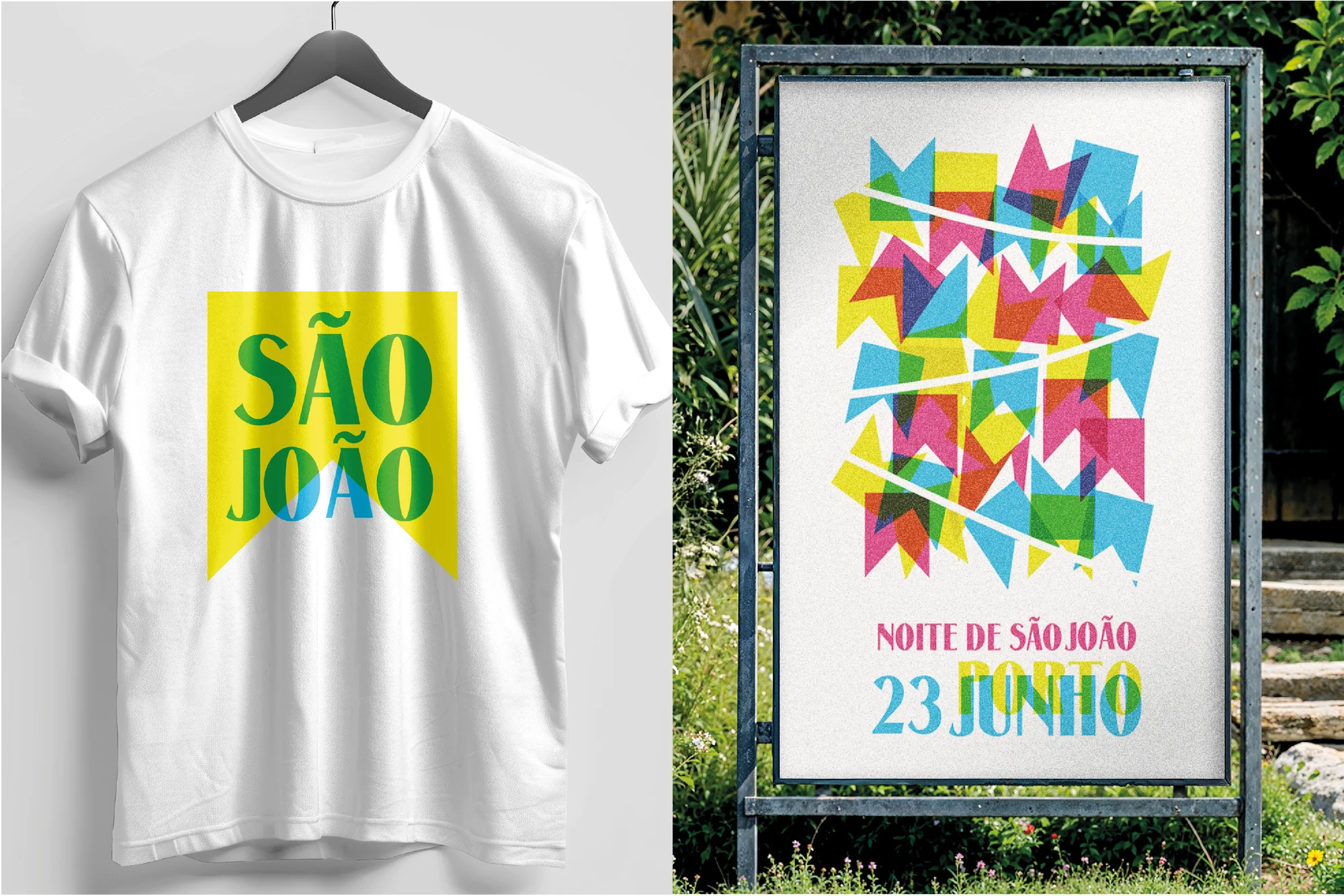 São João — t-shirt et affichage urbain
